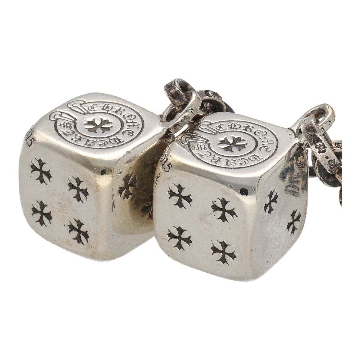 希少 CHROME HEARTS スクリプト サイコロ キーホルダー パーカー 中古】 CHROME HEARTS クロムハーツ ダブルダイス キーチェーン
