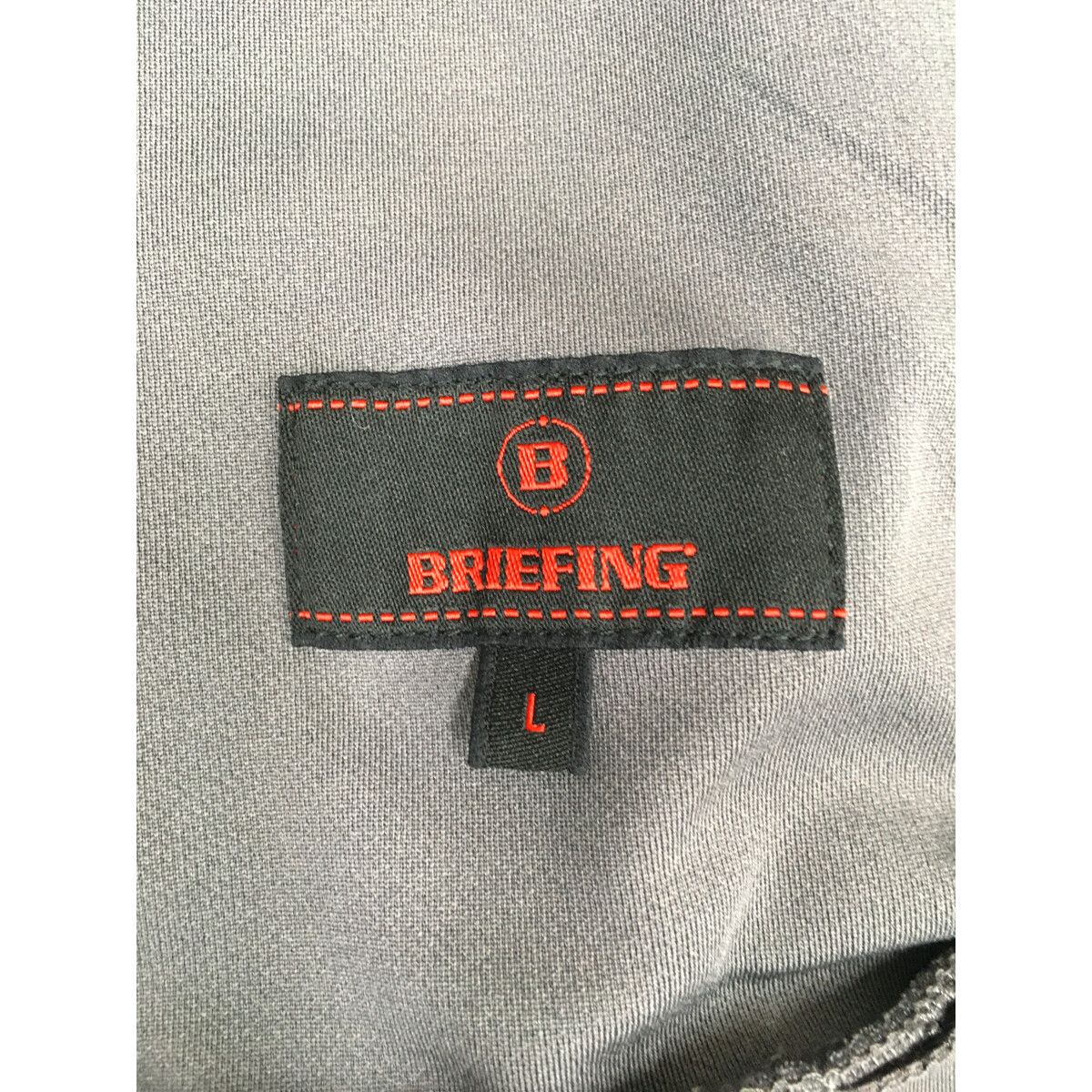  メンズ ブリーフィング BRIEFING パーカー L グレー 長袖ダブルジップ3Dロゴパーカー ストレッチ 背面ロゴ