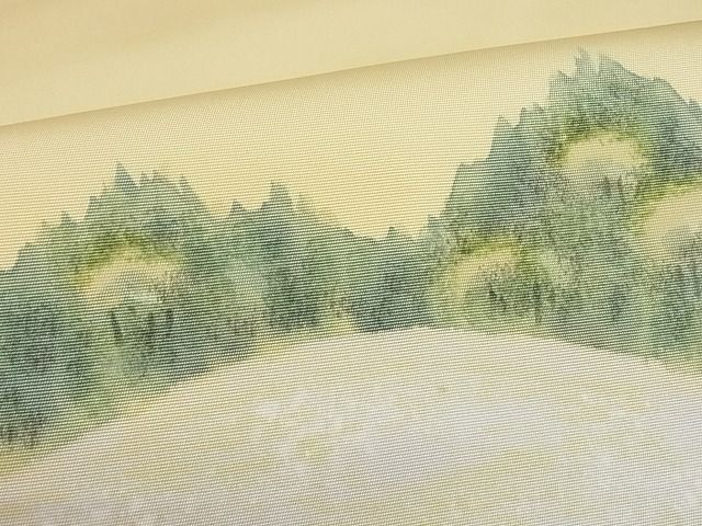 平和屋-こころ店□極上 塩瀬 九寸名古屋帯 作家物 手描き 熊 正絹 逸品