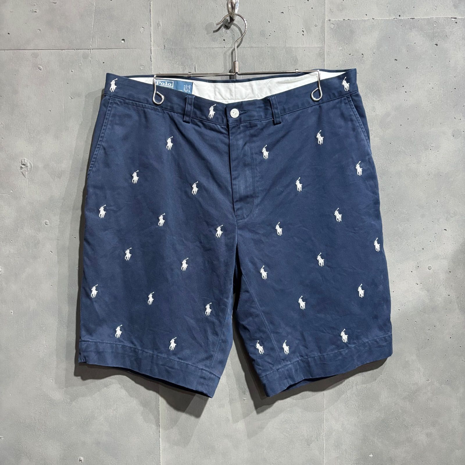 90〜00s Polo by Ralph Lauren ポニー総柄ショートパンツ ネイビー