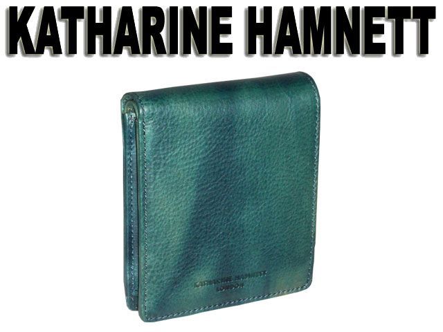 490-59200 【キャサリン ハムネット】 二つ折り財布 ブルー 『新品』
