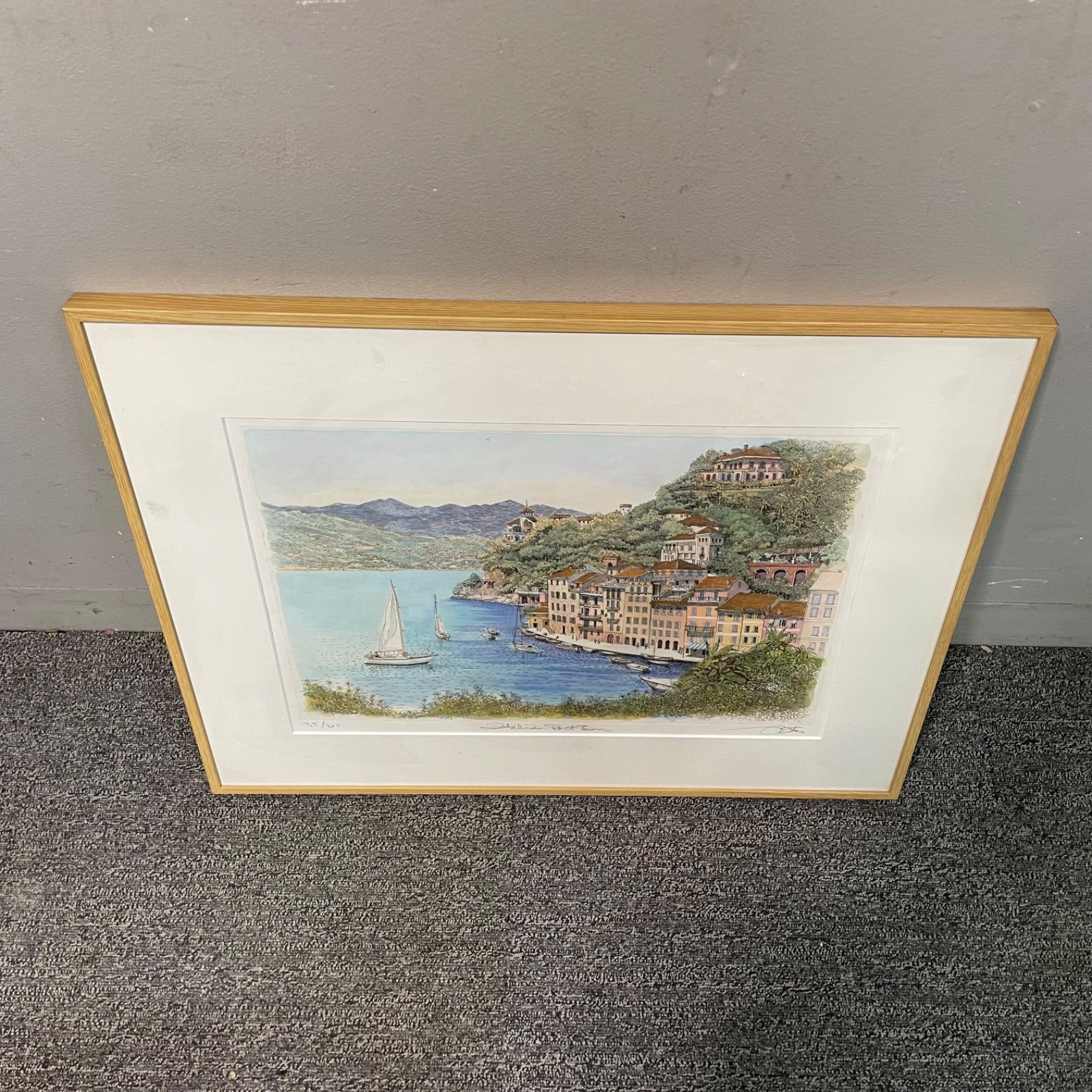 ♭ 織田義郎 リトグラフ ポルトフィーノ 35/200 人気画家 絵画 模写