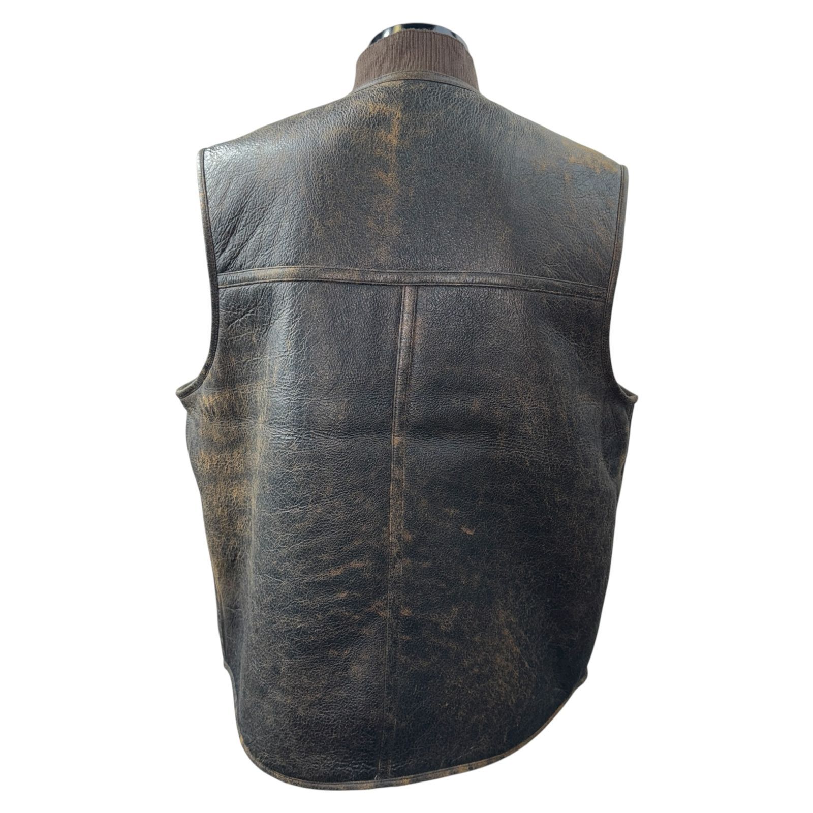 STUSSY】ステューシー ムートン リバーシブル レザーベスト M - メルカリ