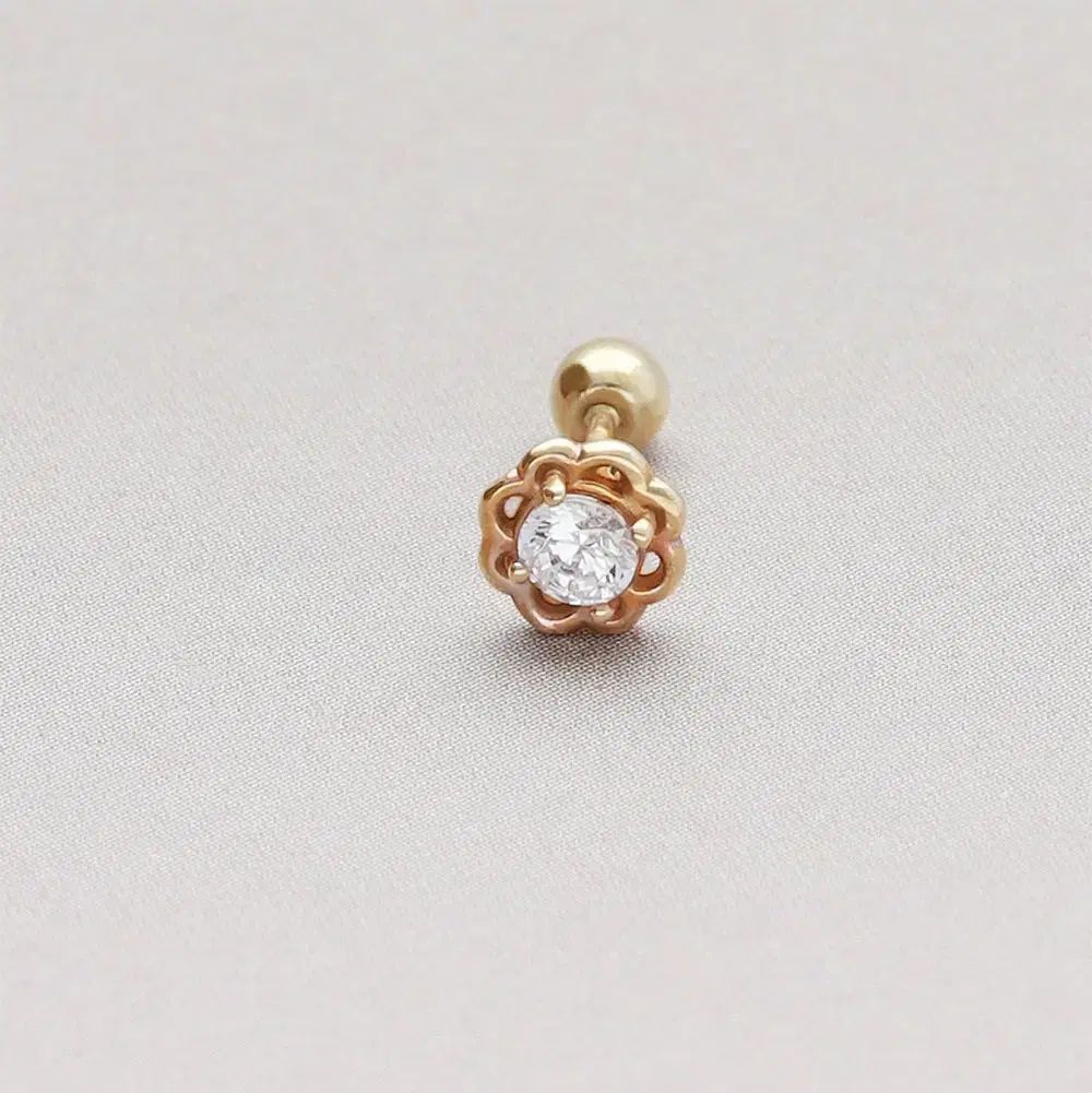 14k 18k フローラ ライト ピアス