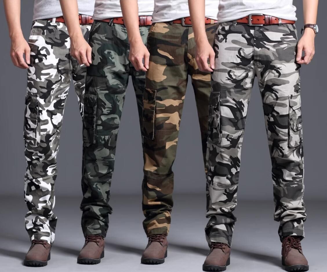 迷彩 cargo pants military ストレート カーゴ 迷彩 ワイドストレート カーゴパンツ【2 color】 | BOYSHE