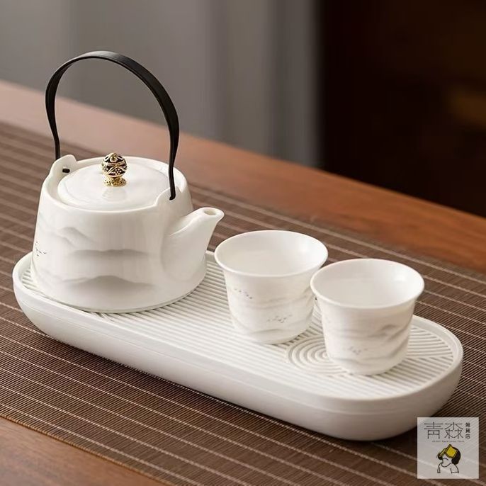 新しい未使用 茶器セット 提梁壺 持ち樋付き急須 ティーセット