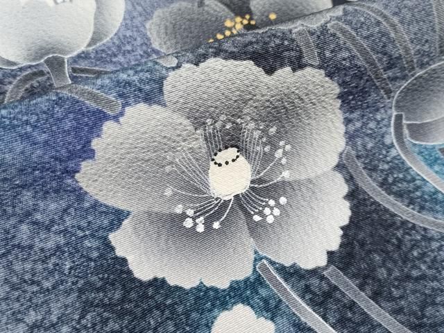 平和屋本店□極上 東京友禅 菅有鬼一 訪問着 枝花文 暈し染め 金銀彩