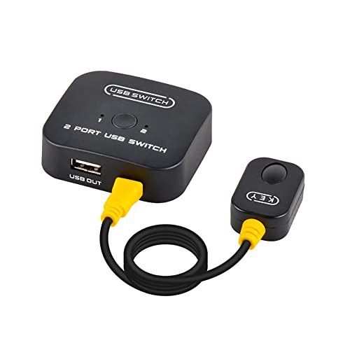 USB 2.0_ブラック eppfun CS50 USB 2.0 切替器 USB 切り替え PC 2台用 2入力1出力 USB 切り替え KVM スイッチ 手動切替器 プリンター、キーボード、 マウス 対応