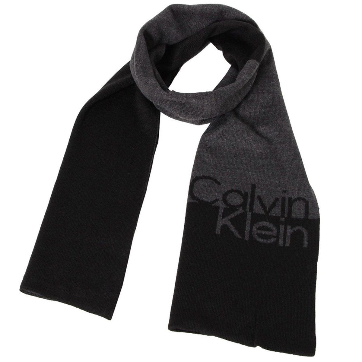 カルバンクライン Calvin Klein CK マフラー CK200045C 001 服飾雑貨 ブランドマフラー メンズ Black ブラック グレー