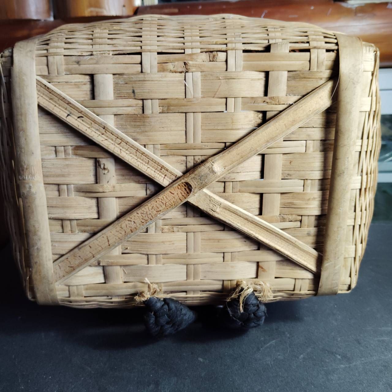 竹製 背負いカゴ 籠 天然素材 伝統工芸品 ヴィンテージ 背負子 収穫