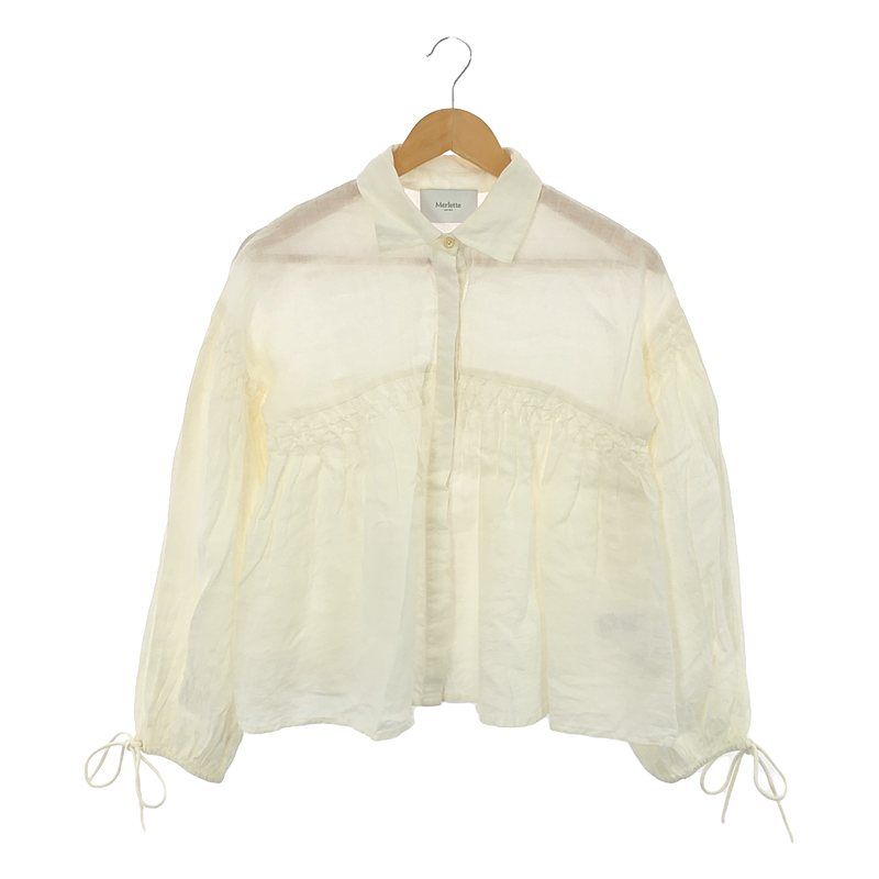 MERLETTE / マーレット | AZUREA SHIRT リネン ハンドスモッキング ブラウス | XS | ホワイト | レディース MEERA BLOUSE｜New Arrivals｜Merlette(マーレット)｜Merlette NYC