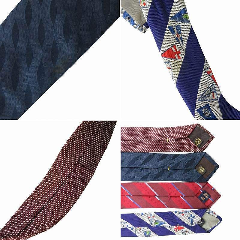 ルイヴィトン LOUIS VUITTON ネクタイ 4本セット 総柄 絹 シルク LV