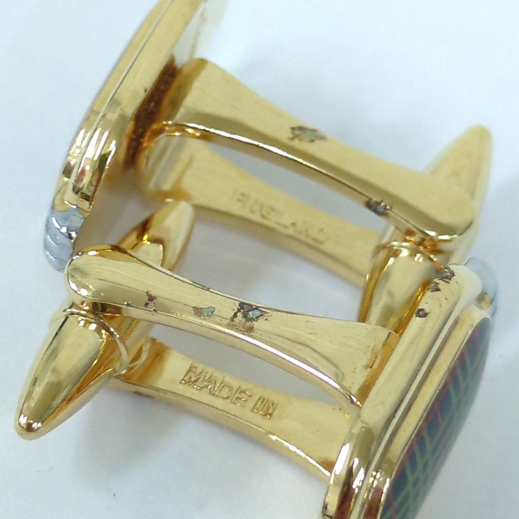 バーバリー ノバチェック ネクタイピン カフリンクス セット グリーン