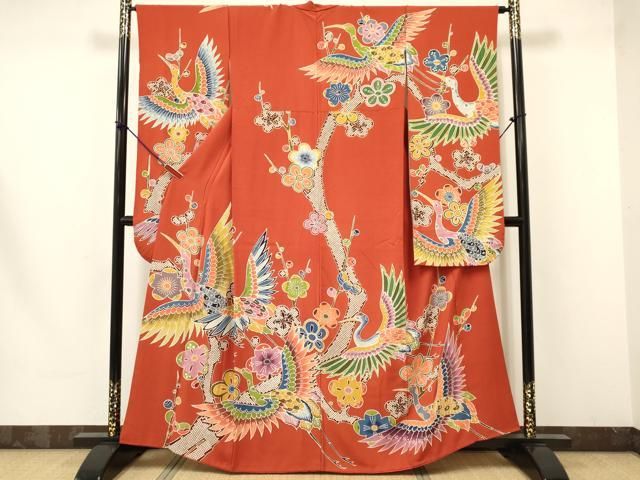 D272 振袖　グラス　水玉　正絹　着物　袷　嘘付き袖付き　極美品 着物屋こころ□極上 振袖 駒刺繍 絞り 花毬文 金彩 着丈 166cm 裄