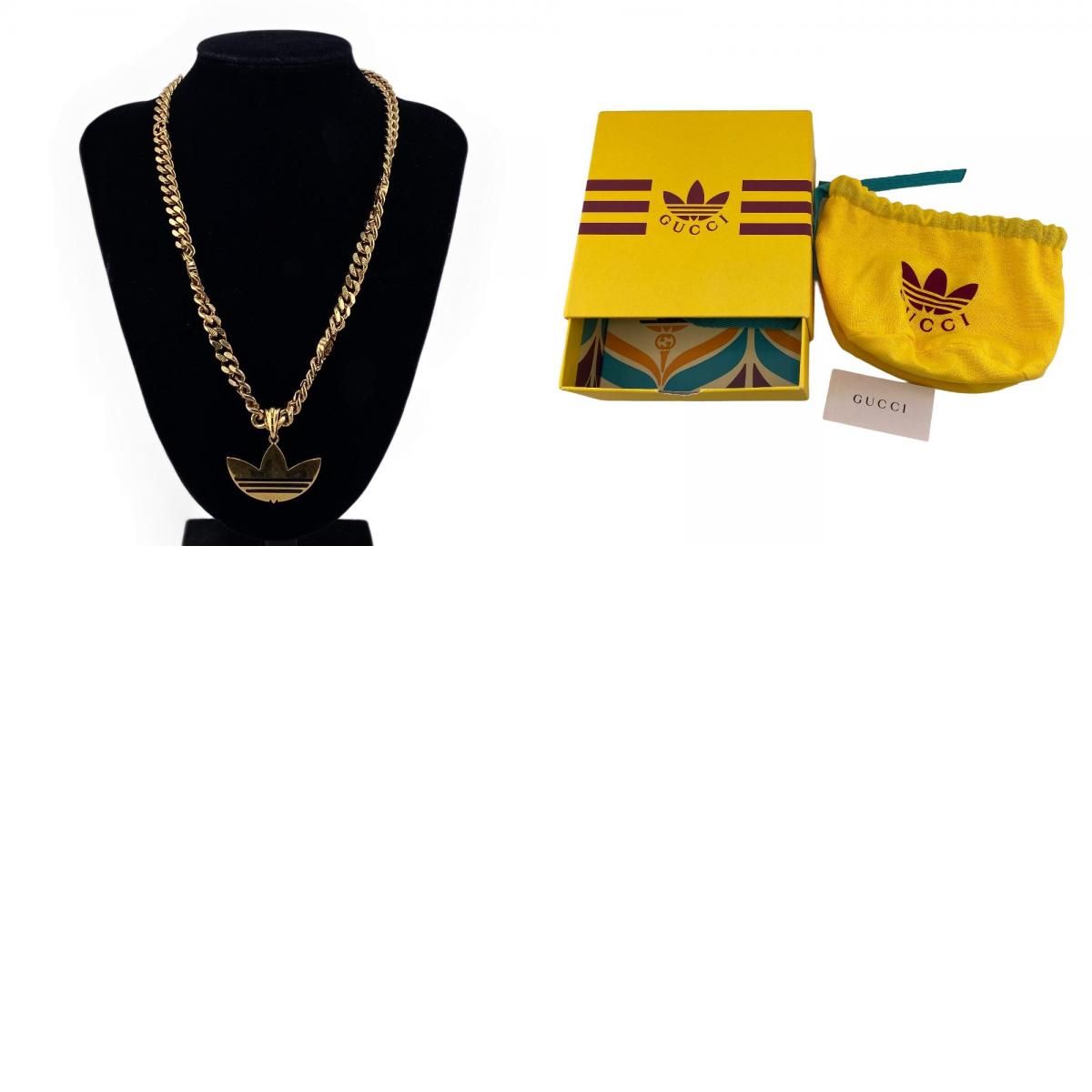 グッチ アディダス トレフォイル ゴルメット ネックレス ゴールド 3425 グッチ アディダス トレフォイル ゴルメット ネックレス