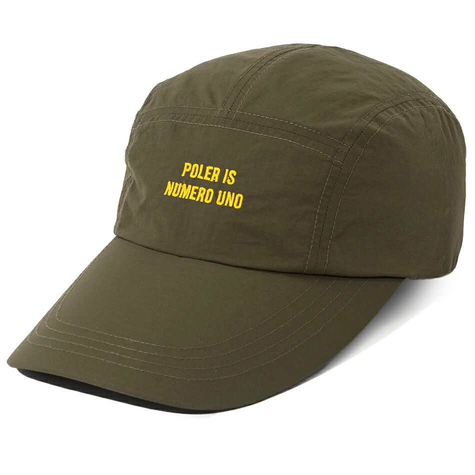 帽子 POLeR ポーラー 5P NYLON LONGVISOR CAP オリーブ OLIVE 5