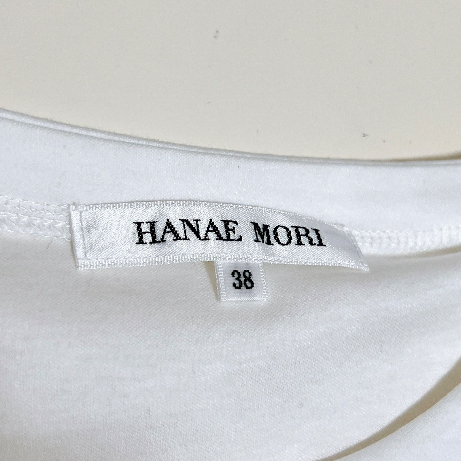 激安 送料無料 HANAE MORI ハナエ モリ 七分袖 Tシャツ ホワイト 