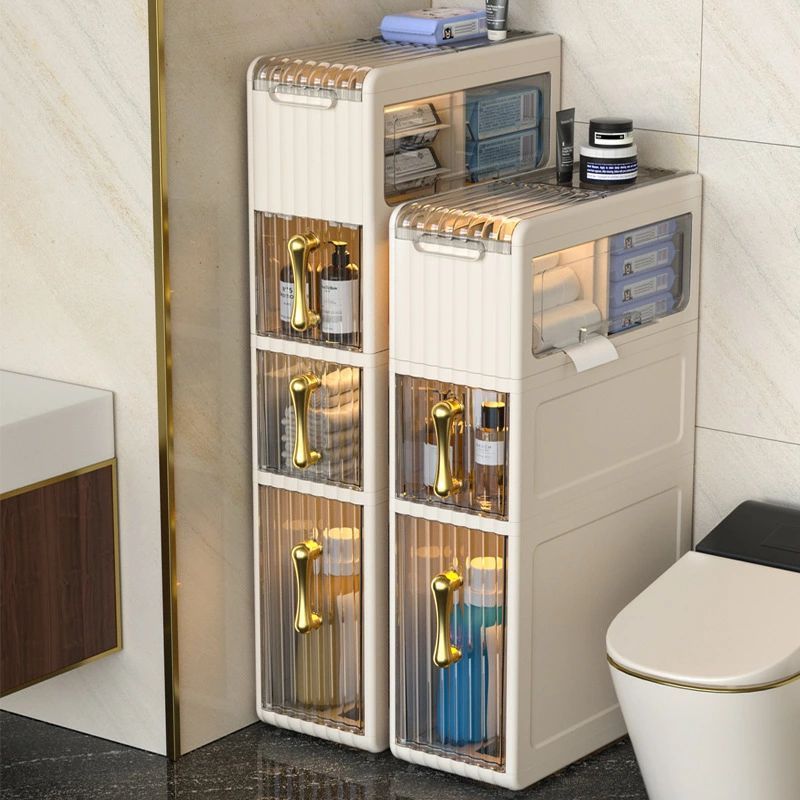 スリム クリアキャビネット スリム収納ラック 隙間収納ラック トイレ収納ラック 洗面所収納ラック キッチン収納ラック 浴室収納ラック キャスター付き収納ラック 多段収納ラック オープン収納ラック hwyp0172 東祥1