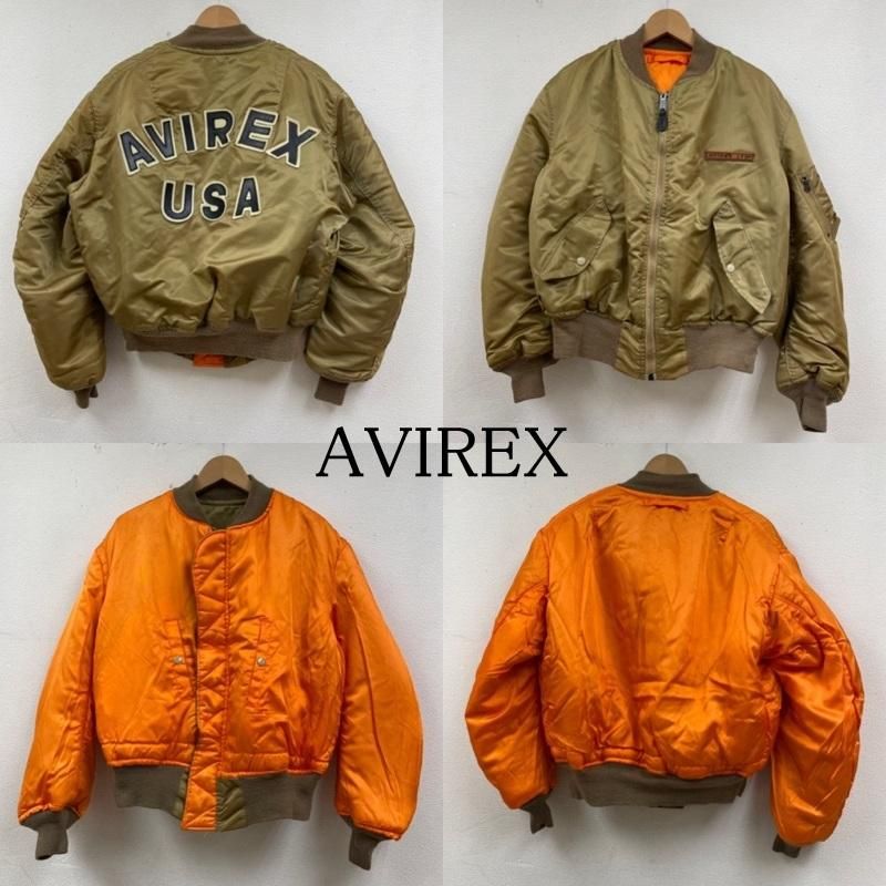 AVIREX アヴィレックス ジャケット 上着 ジャンパー ブルゾン A-1 フライトジャケット リバーシブル ボンバー ジャケット アーチ ビッグ コマーシャル ロゴ 刺繍
