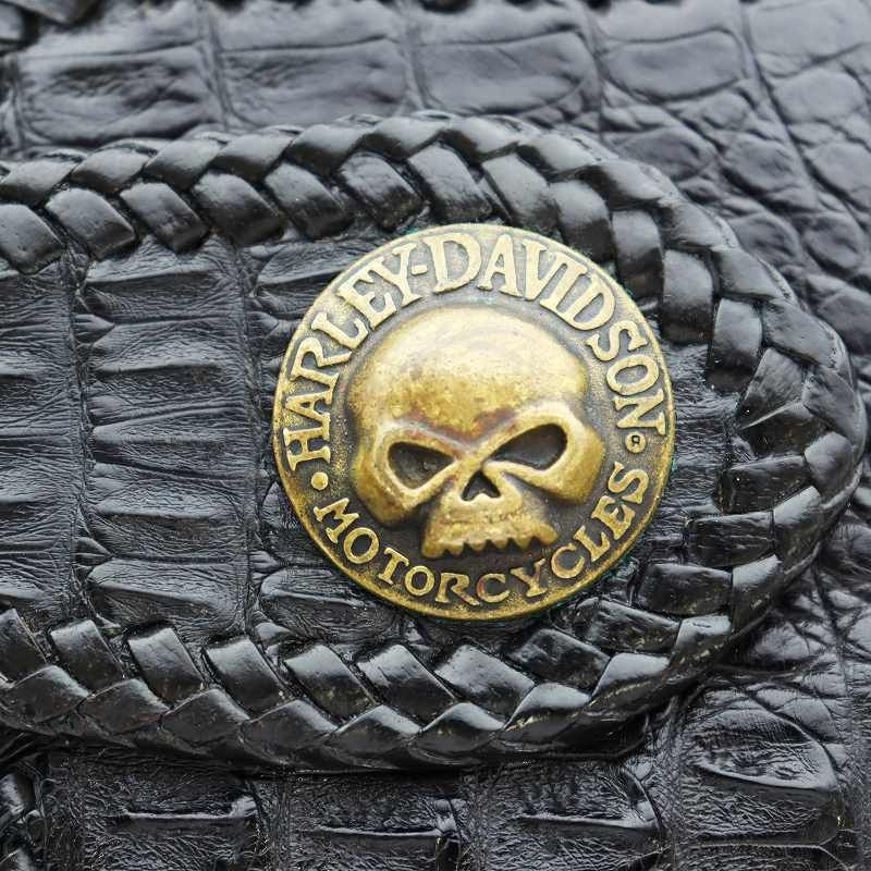 Harley-Davidson ブラックレザー長財布 ハーレーダビットソン 長財布 チェーンウォレット レザー