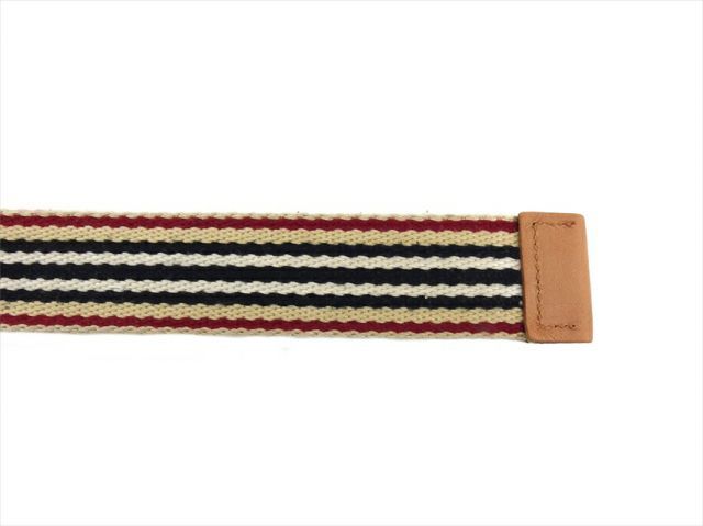 バーバリー ブラックレーベル ベルト リング式バックル メンズ ボーダー ベージュ シルバー ブラック系 BURBERRY BLACK LABEL E16912