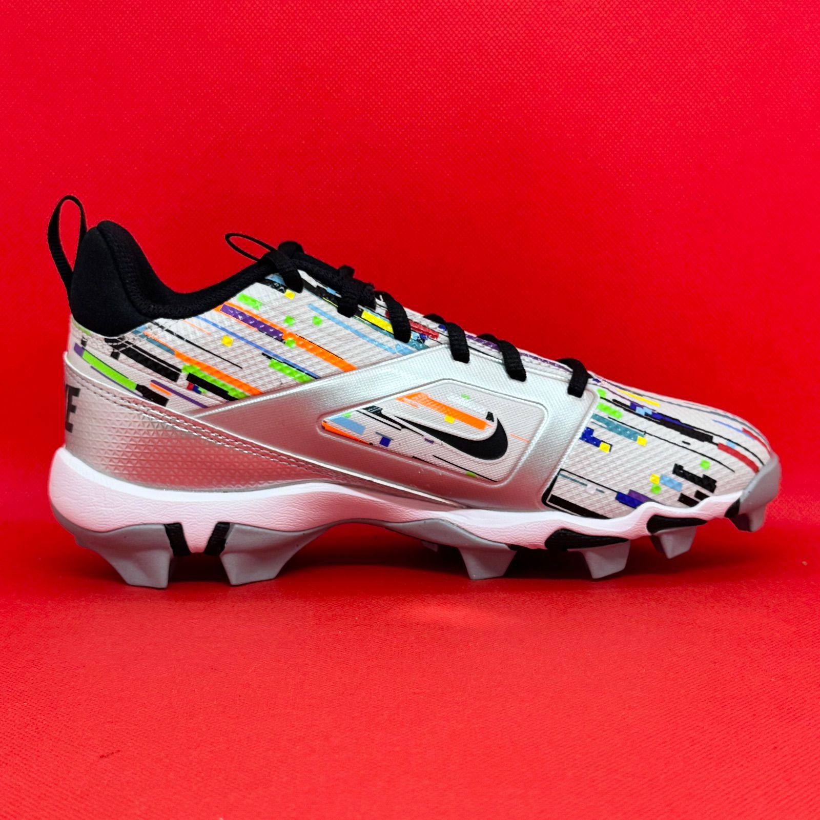  ナイキ ジュニアサイズ ポイントスパイク 野球 アメフト シルバー 23.5 cm スパイク シューズ