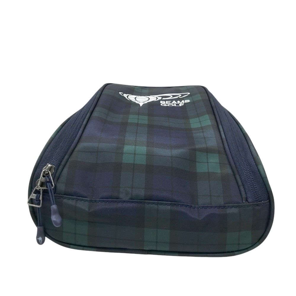 BEAMS GOLF シューズバッグ チェック BEAMS GOLF ビームスゴルフ シューズケース チェック柄 カーキ系