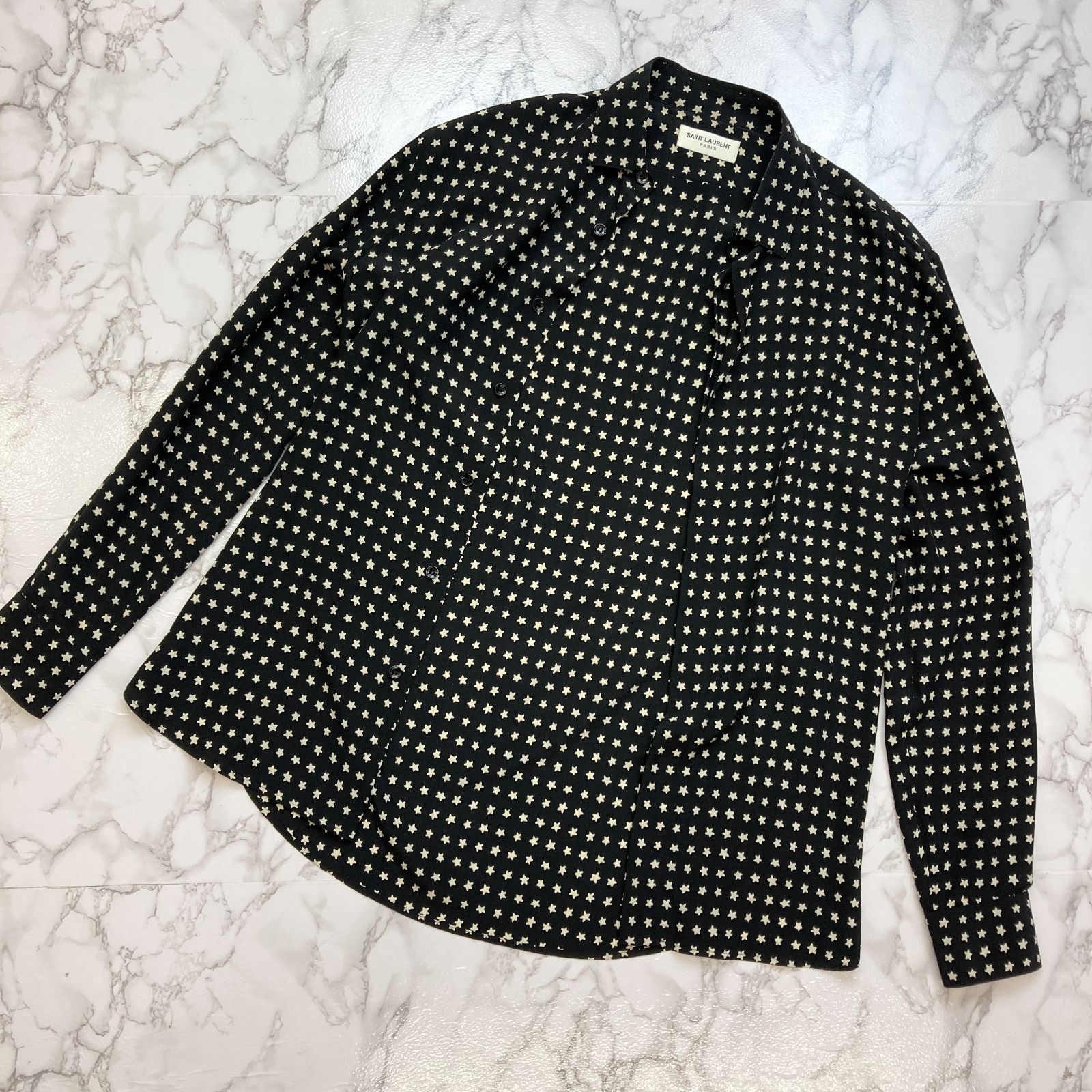 SAINT LAURENT ボンゴプリント長袖シャツ 38 SAINT LAURENT ボンゴプリント長袖シャツ 38 - メルカリ