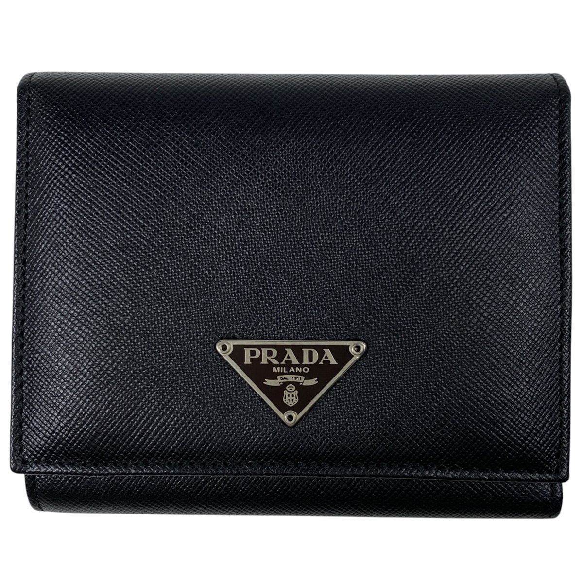 プラダ PRADA ロゴプレート 三つ折り財布 札入れ 小銭入れ 三 プラダ PRADA ロゴプレート 三つ折り財布 札入れ 小銭入れ 三