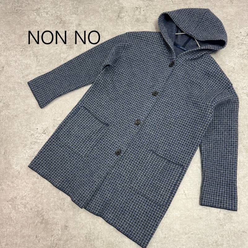 NON NO フーテッド ウールコート 千鳥柄 Mademoiselle NON NON マドモアゼル ノンノン