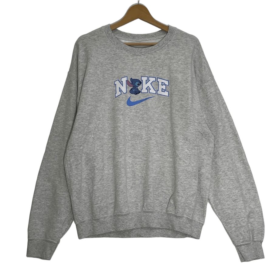 Vintage　Nike トレーナー・スウェット クリーム/ブルーグレー NIKE/ナイキ スティッチ スウェット トレーナー フロントプリント