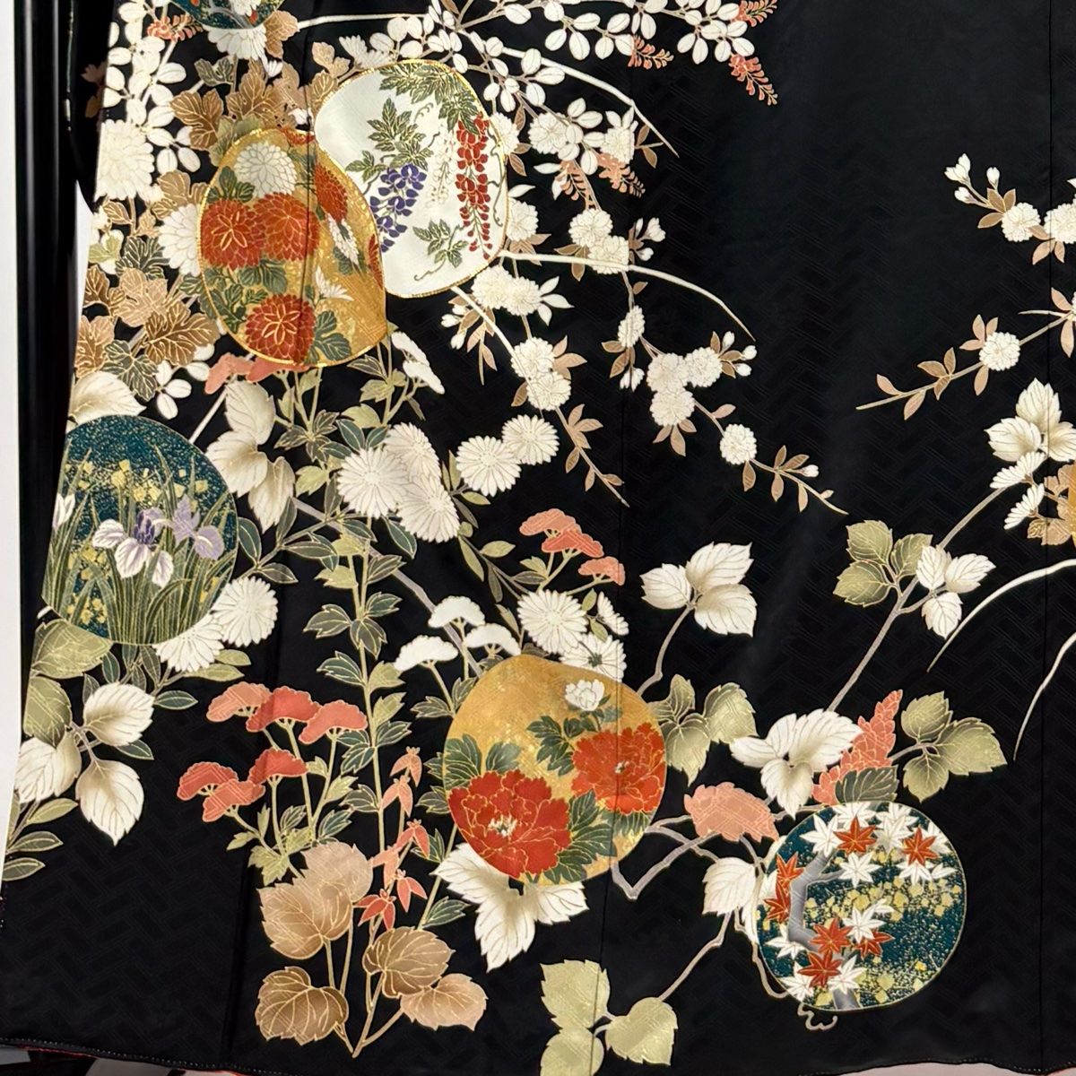 ◎吾妻徳穂 振袖 落款あり 袷 金駒刺繍 正絹 水色 パールトーン加工 美品 ◎吾妻徳穂 振袖 落款あり 袷 金駒刺繍 正絹 水色 パールトーン