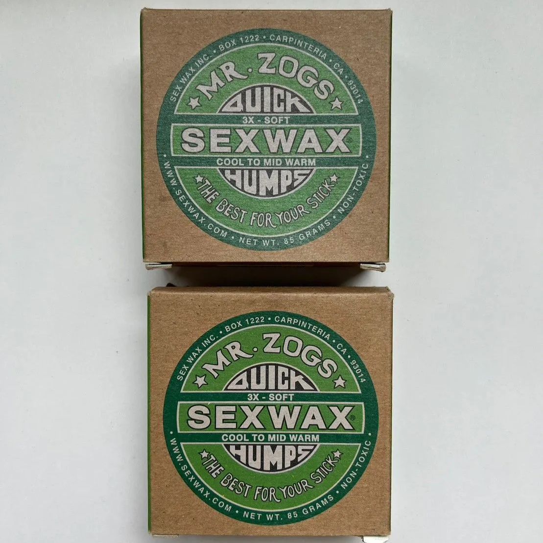 新品、SEX WAX 2個セット サーフィン ワックス グリーンラベル