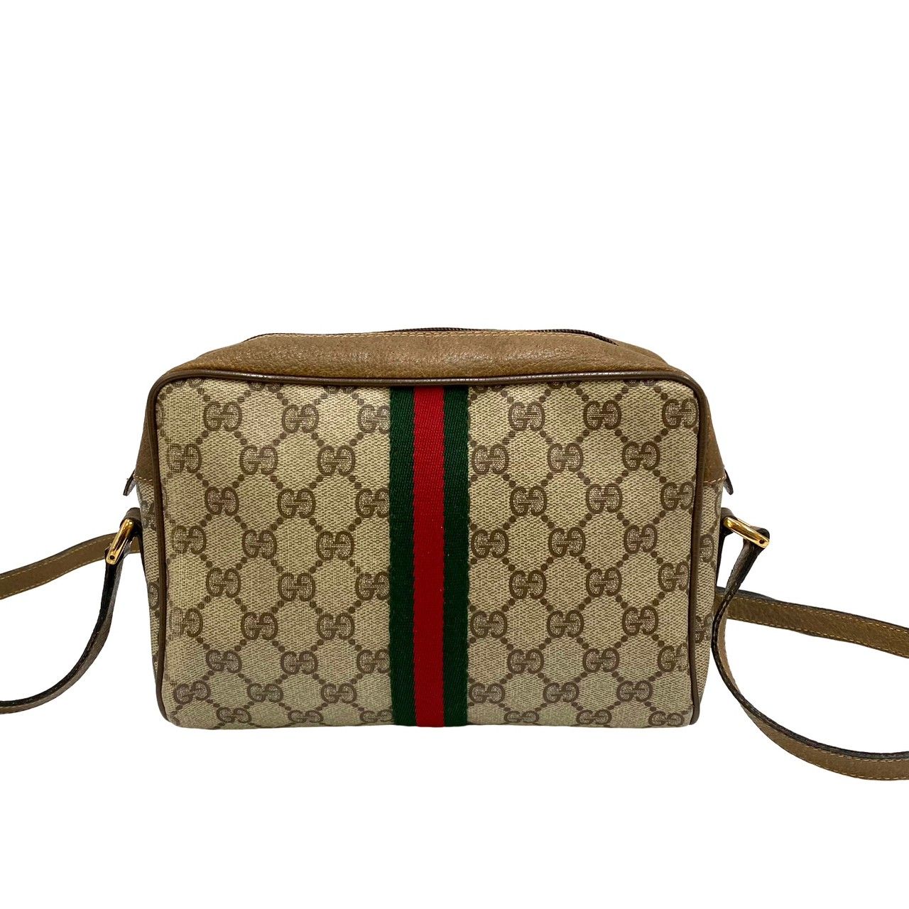 美品 GUCCI オールドグッチ ヴィンテージ GG ロゴ 金具 シェリーライン