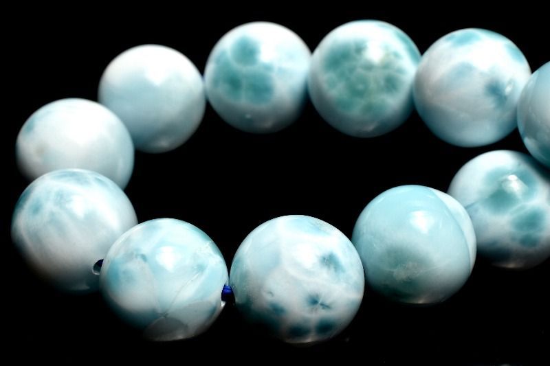 １点物 AA 美しい波模様 ラリマー 10mm ブレスレット パワーストーン 天然石 _MA8809