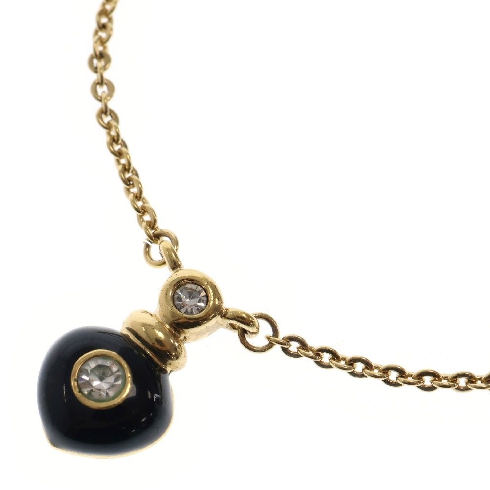 Christian Dior クリスチャンディオール ネックレス ゴールドカラー CDロゴ ラインストーン アクセサリー アイテム