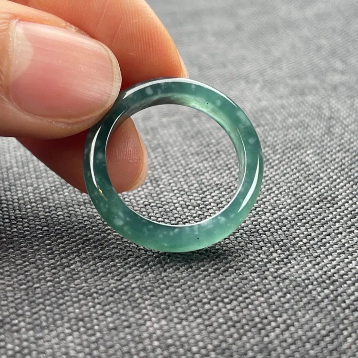 綺麗なミャンマーアイス翡翠指輪20号 綺麗なミャンマーアイス翡翠指輪20号 （氷翡翠リング K10YG ice