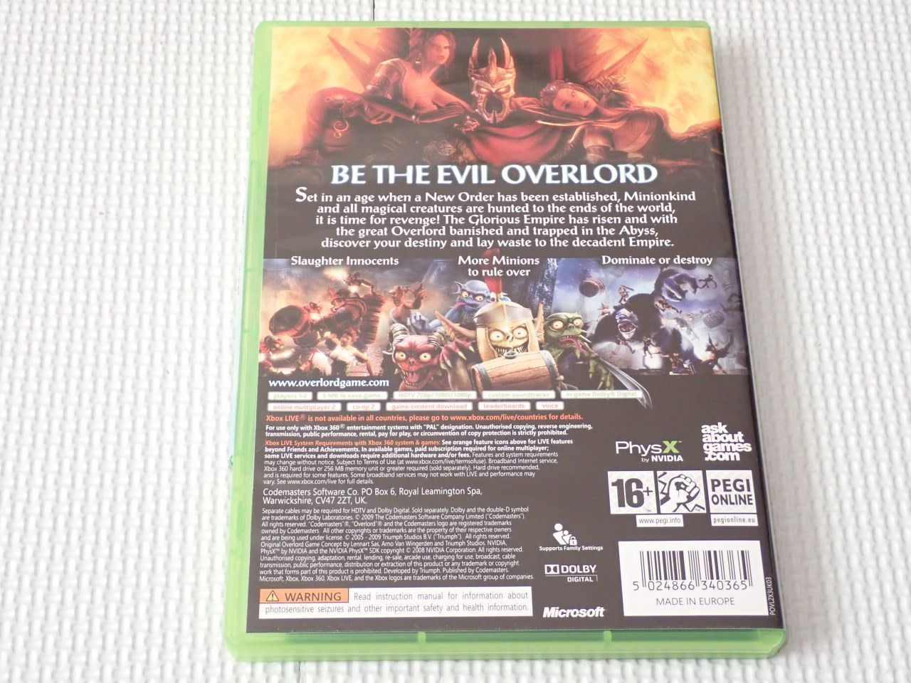 Xbox360 - xbox360★OVERLORD 2 海外版 EU版 PAL xbox360☆OVERLORD 2 海外版 EU版 PAL☆箱付・説明書付・ソフト
