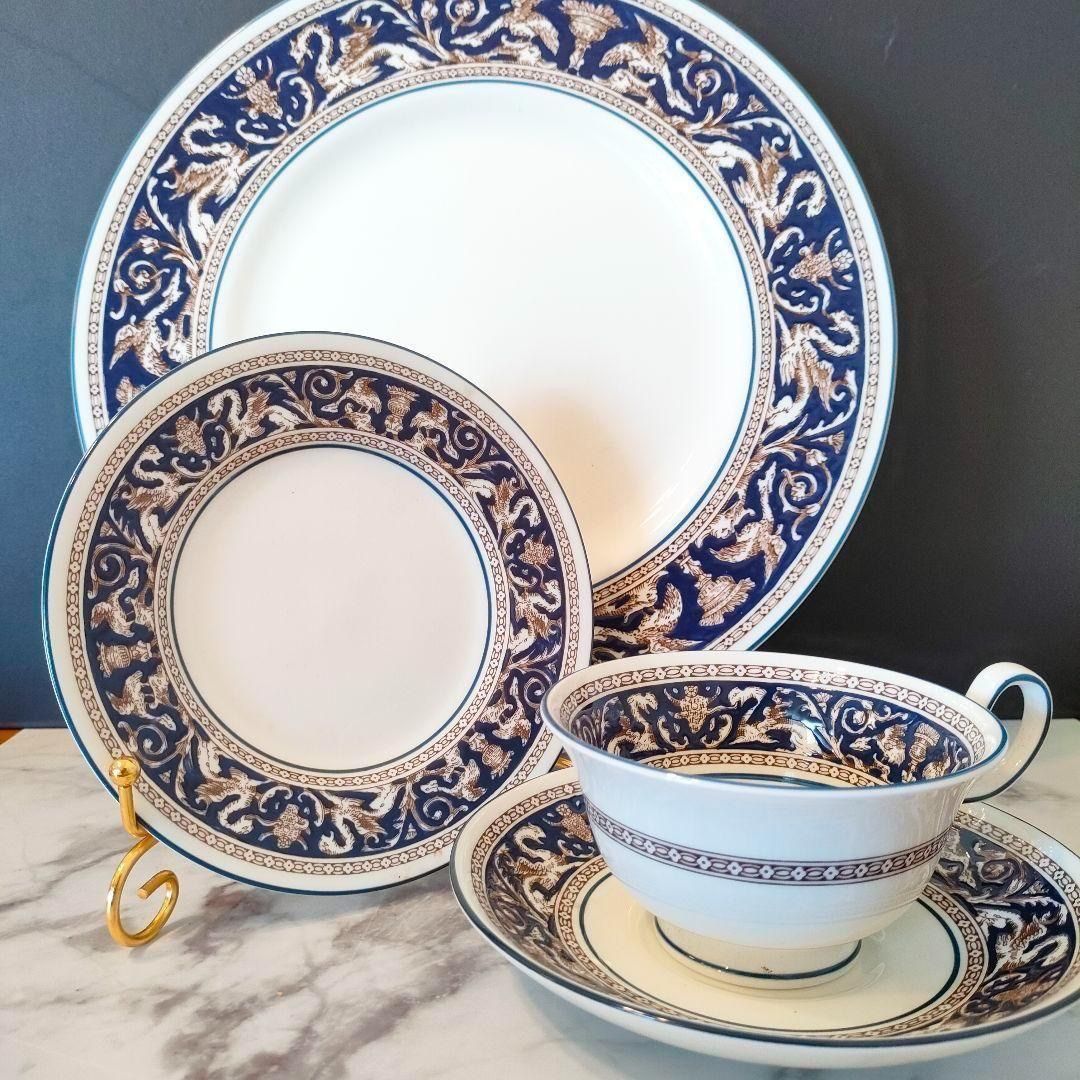 ウェッジウッド フロレンティーン コバルト ４ピース 紅茶 コーヒー