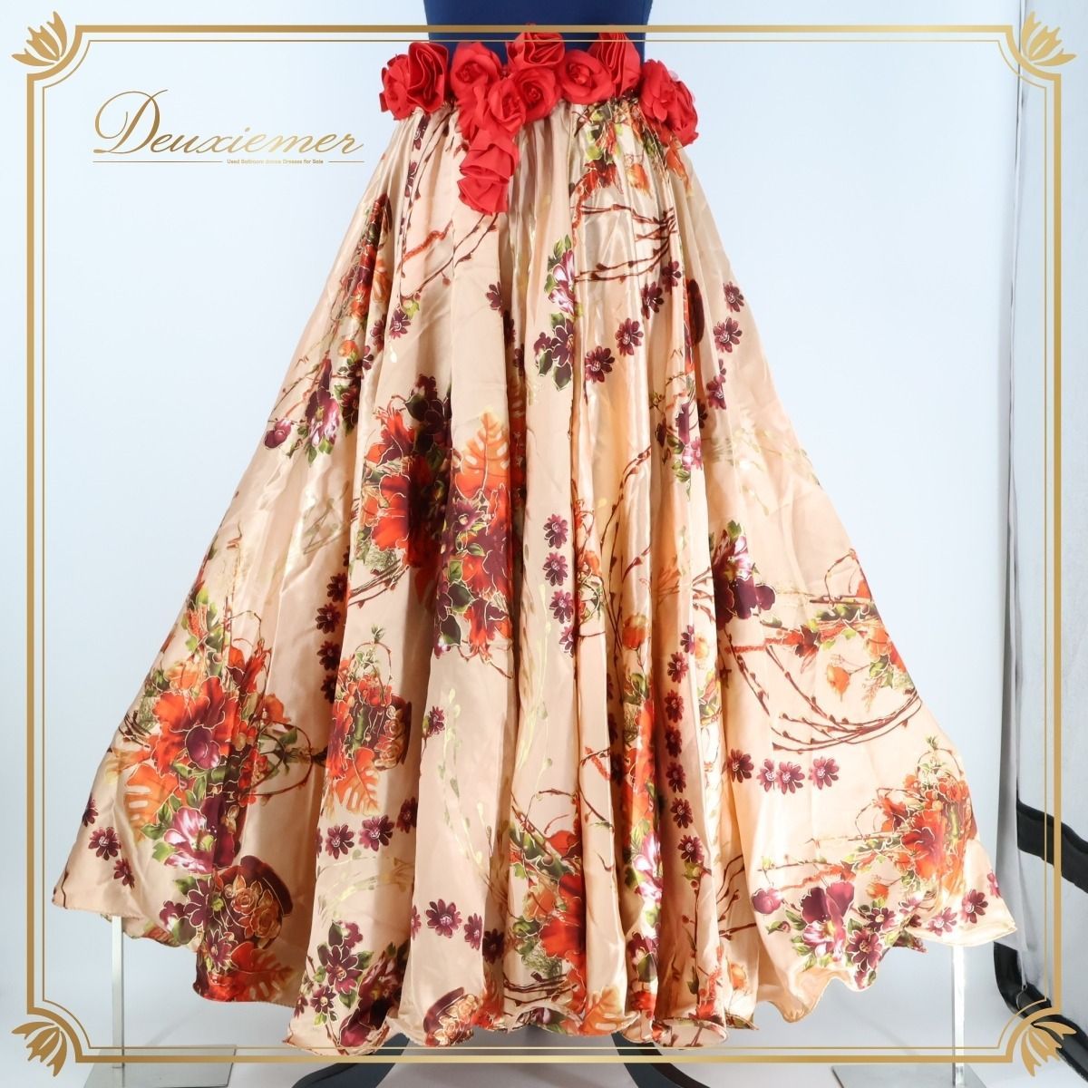ジプシースカート 25ヤード シフォン 花柄 ベリーダンス 超軽量・速乾