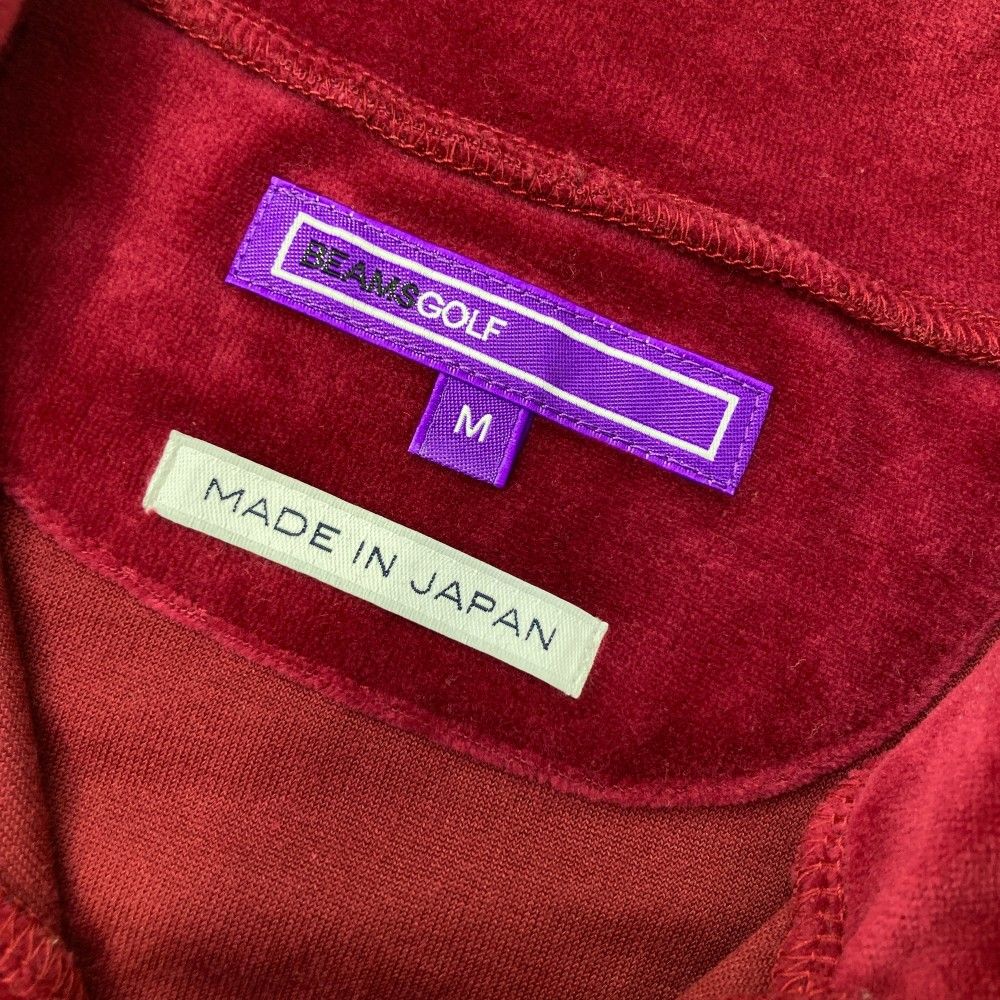 サイズ M BEAMS GOLF ビームスゴルフ 長袖ハーフジップTシャツ ベロア レッド系 240101521163 ゴルフウェア メンズ ストスト LLC-HASEGAWATOSO_COM
