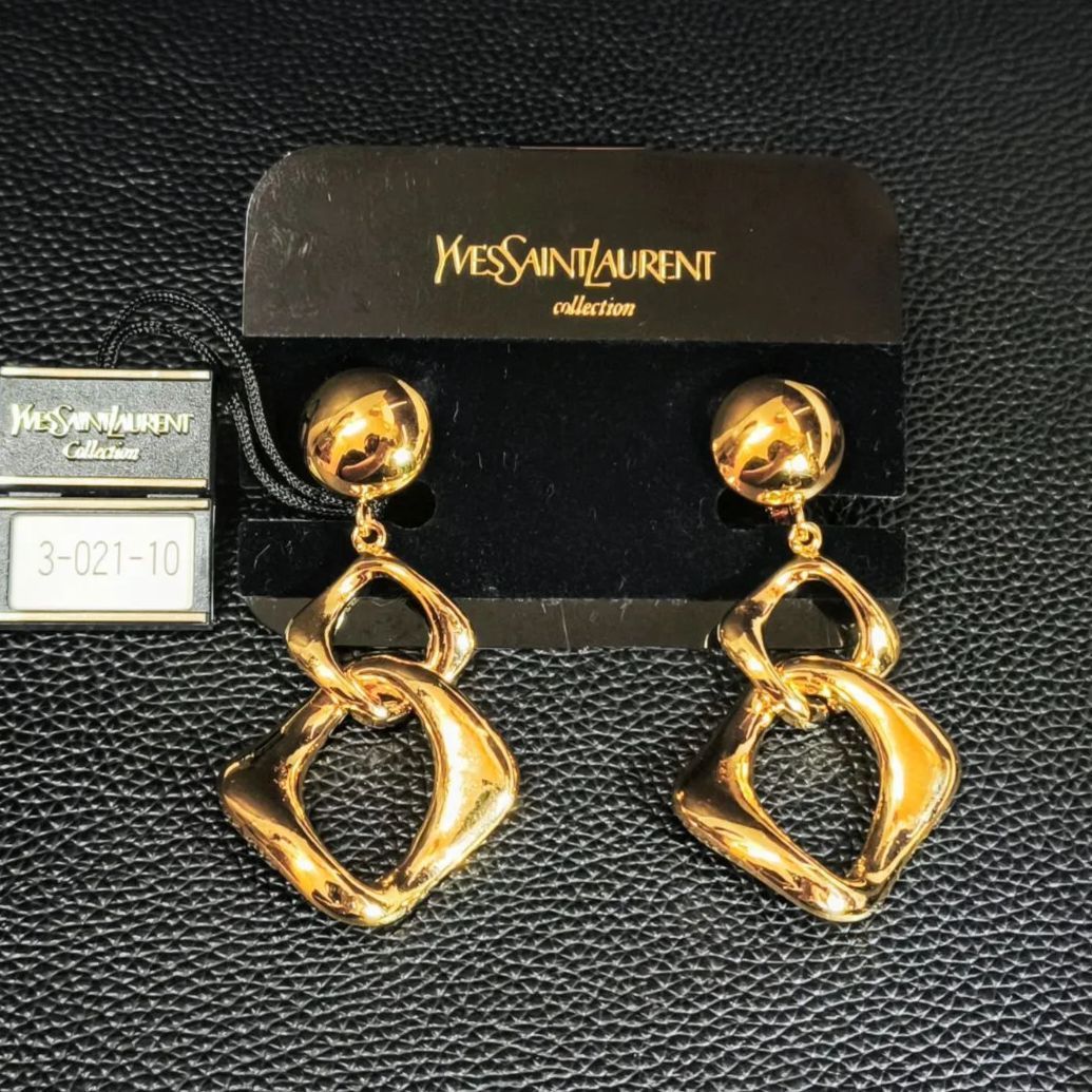 YVES SAINT LAURENT YSL イヤリング ヴィンテージ　鑑定済み 希少 新品未使用】Yves Saint Laurent イヴ・サンローラン YSL