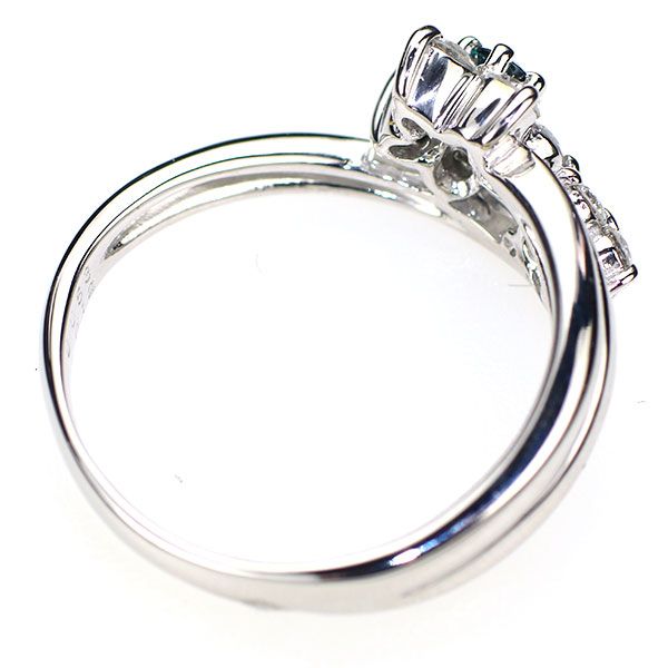 希少 K18WG アレキサンドライト ダイヤモンド リング 0.12ct
