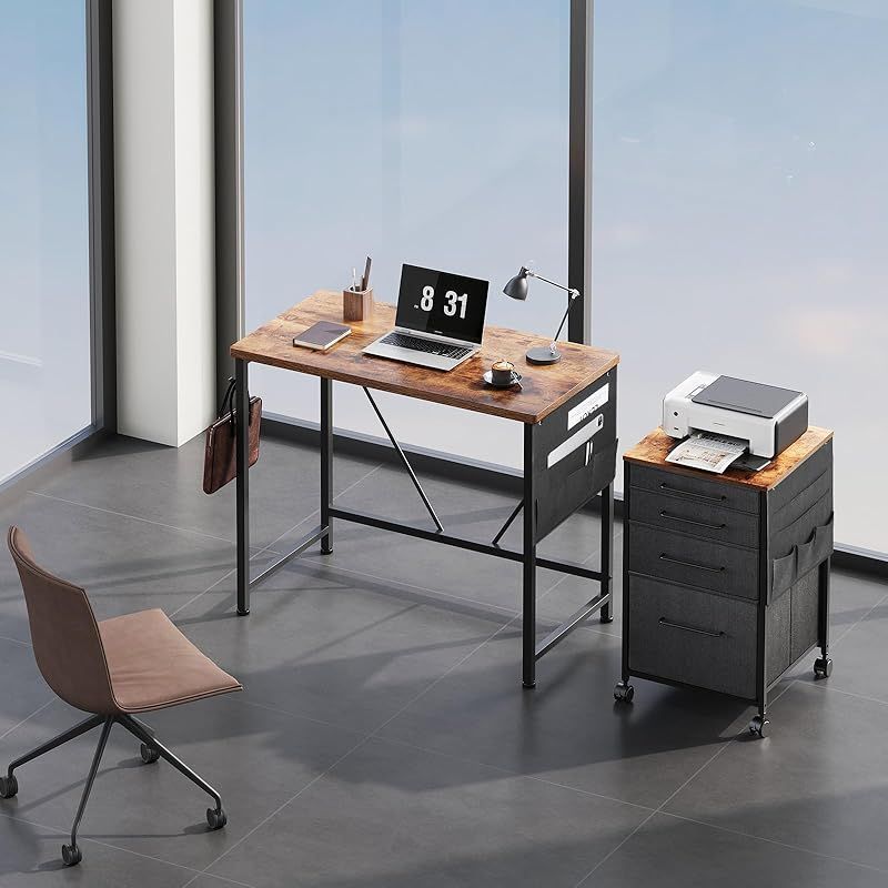 YETOM SZ103簡易＋サイド収納袋付きデスク (ブラック) | YeTom