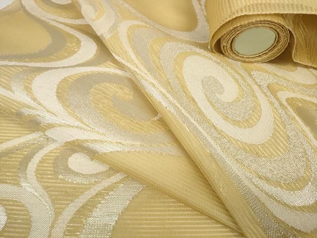 平和屋着物＊夏物 西陣 名古屋帯 帯反物 流水花文 銀糸 証紙付き 逸品