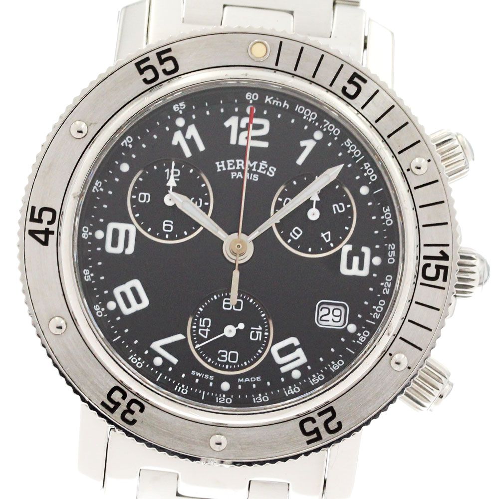 エルメス HERMES CL2.910 クリッパーダイバー クロノグラフ クォーツ メンズ_833487