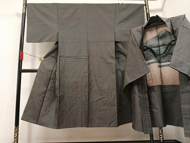 平和屋着物●男性 本場大島紬 アンサンブル 100亀甲 総詰め 正絹 AABA6406ph
