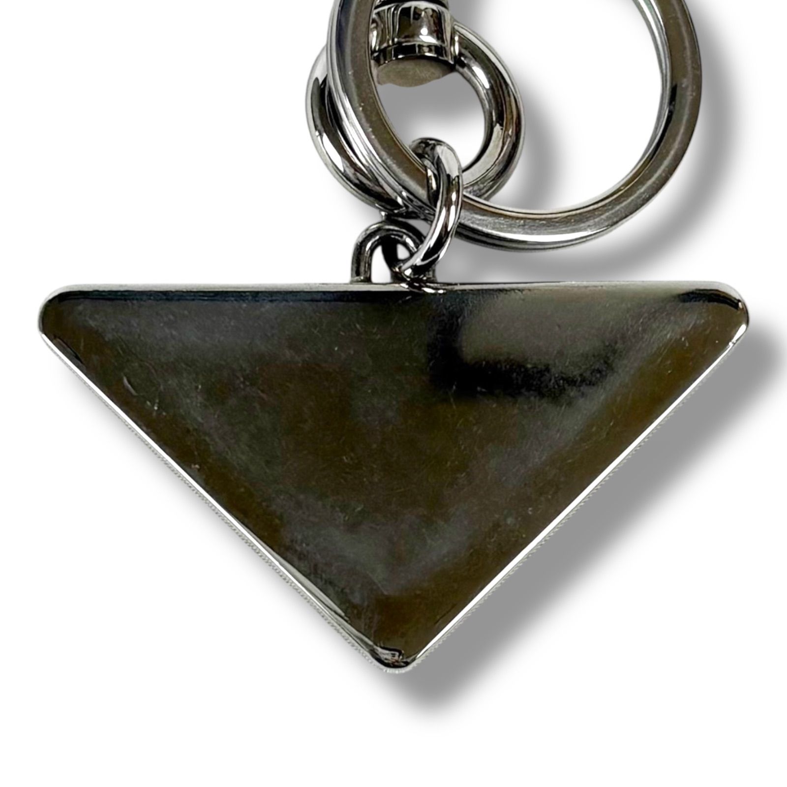 プラダ PRADA トライアングルロゴ キーチェーン キーリング ブラック