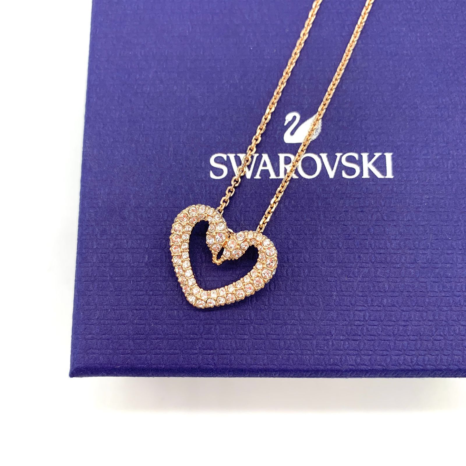 ▽SWAROVSKI/スワロフスキー Una ペンダント ハート ローズゴールド 