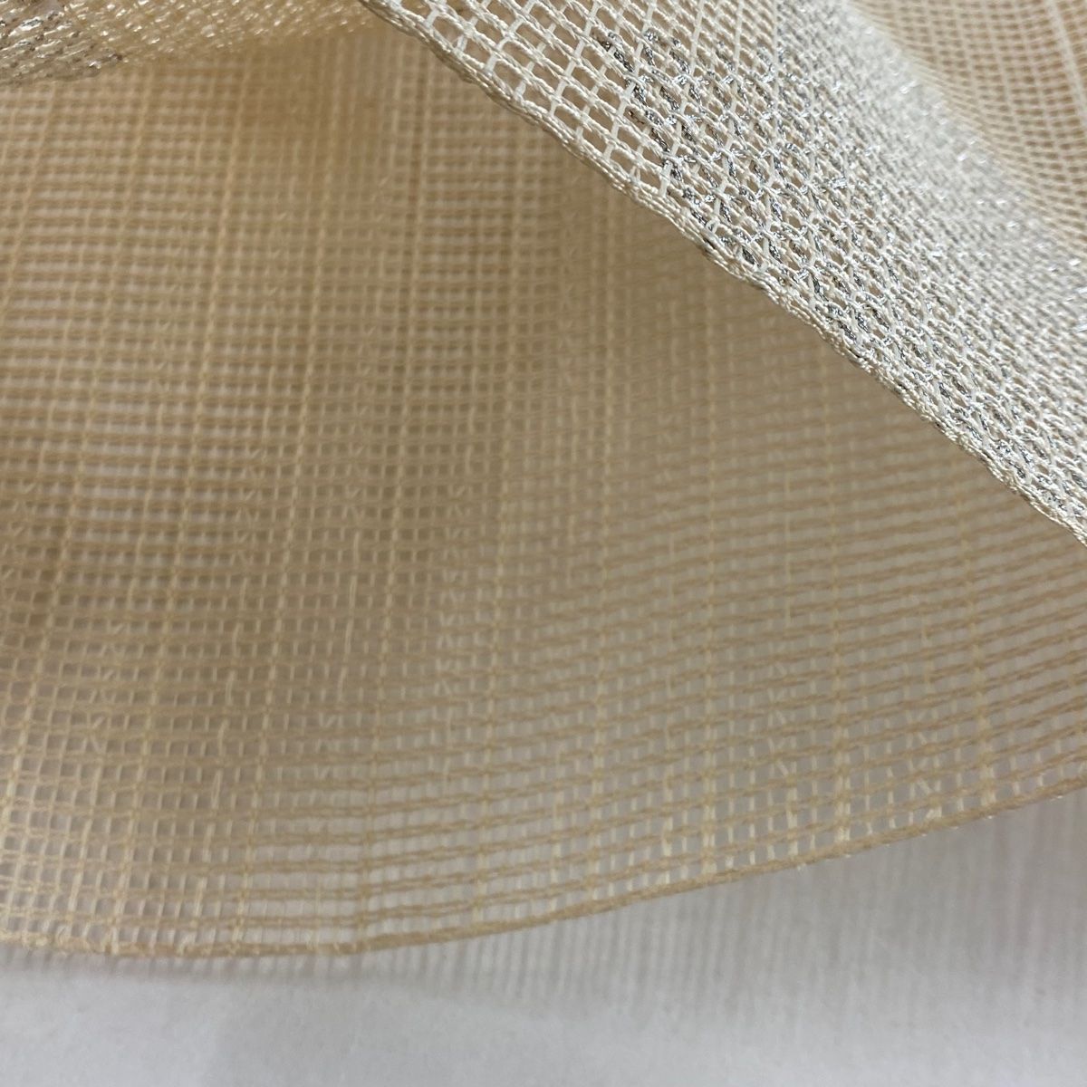 【美品】夏物帯　名古屋帯　八寸　松葉仕立て　ベージュ　C 名古屋帯 美品 秀品 夏帯 八寸名古屋帯 松葉仕立て トンネル